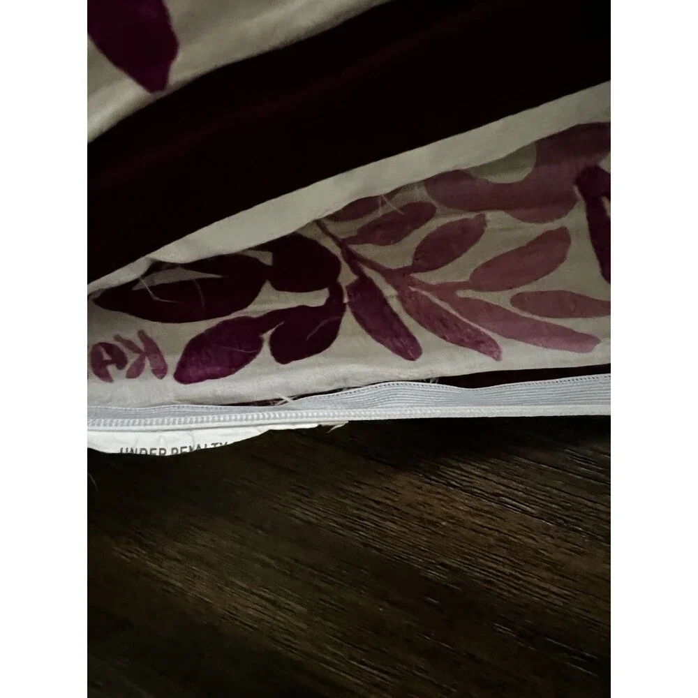 Kate Spade Decor Pillow Inkset Floral Cotton Silk & goose insert pink purple